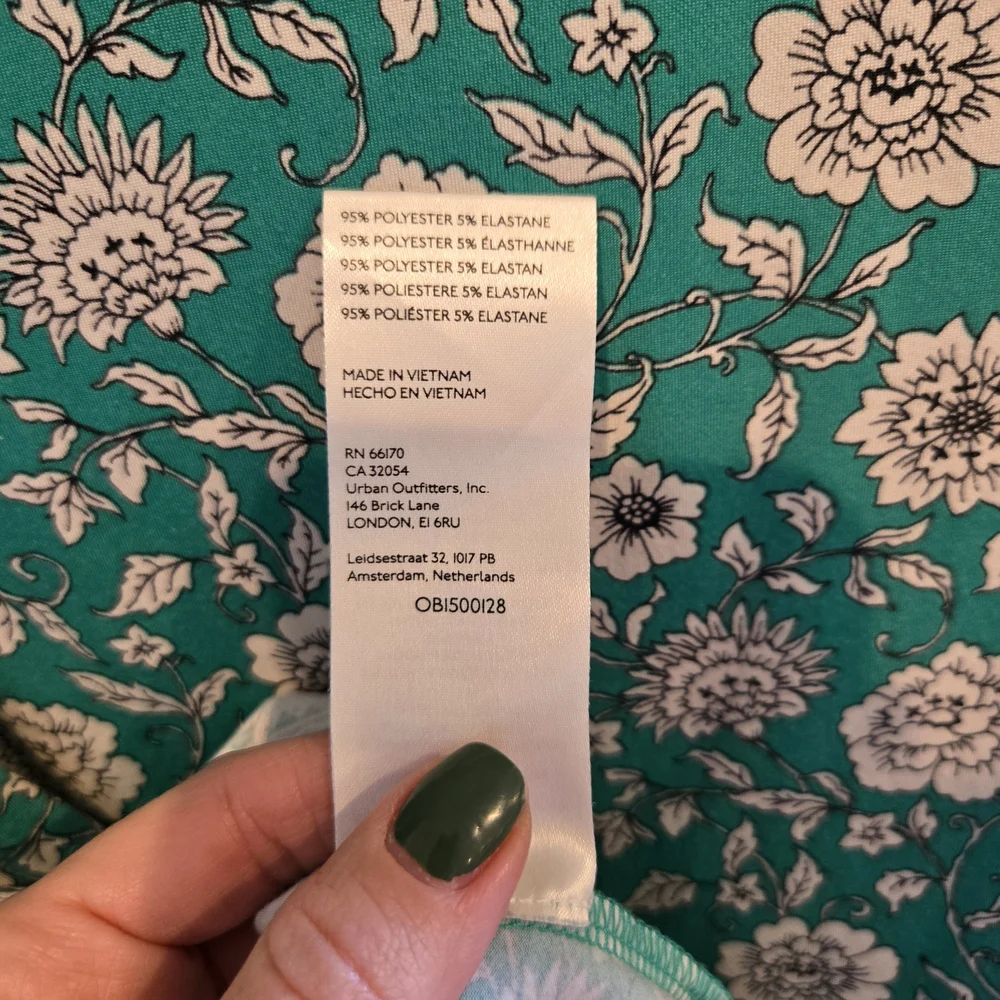 Free People It Feels Right Sarong Skirt Green Floral Midi Knot Front Slit Size M - Picture 7 of 8